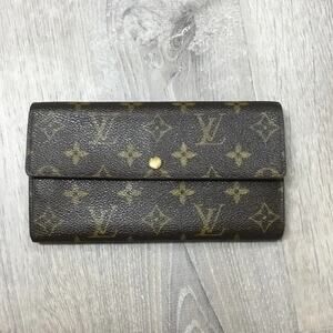 Louis Vuitton Dark Brown Monogram Sarah Long Wallet with Slots